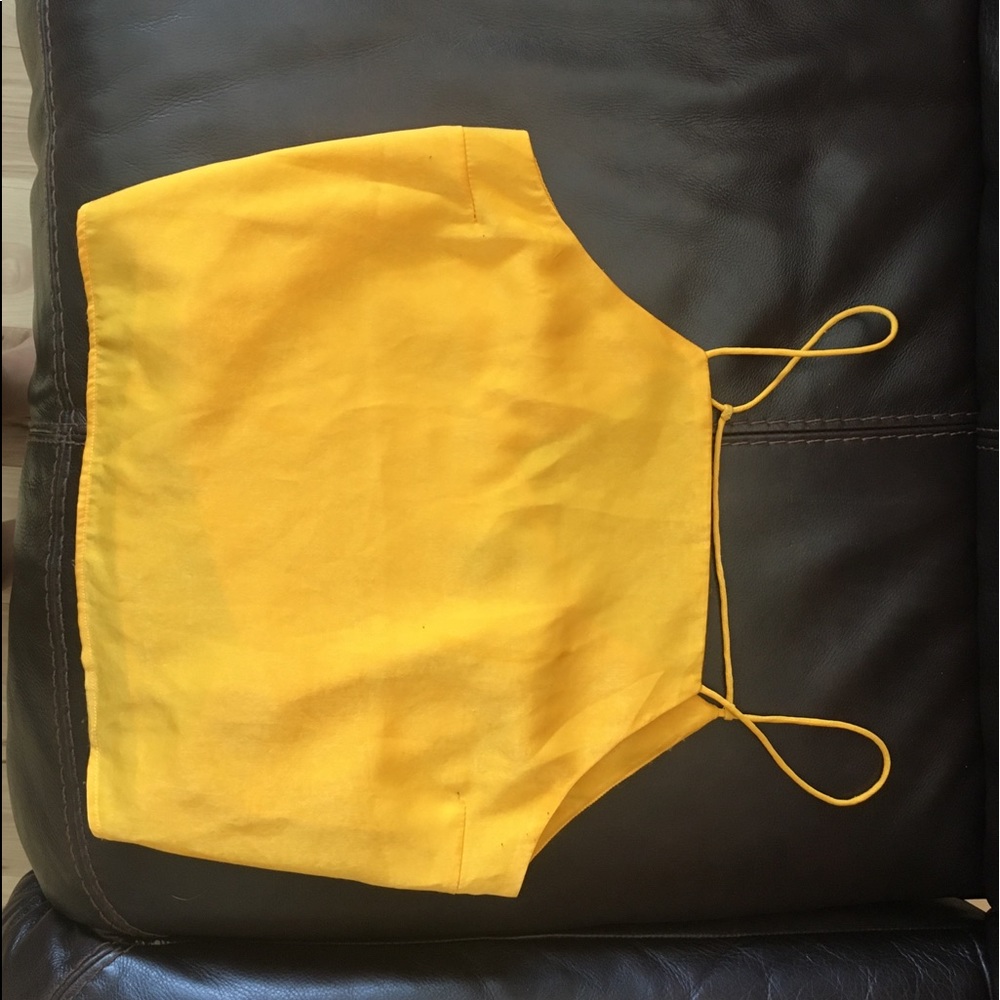 YELLOW SATIN TANK